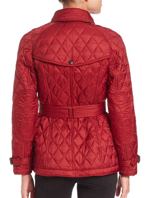 red burberry quilted jacket womens|burberry quilted jacket outlet.